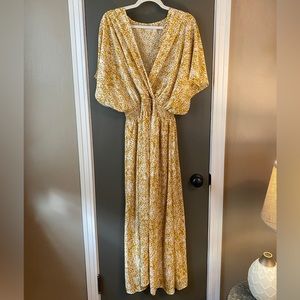 Yellow/Floral Maxi Dress